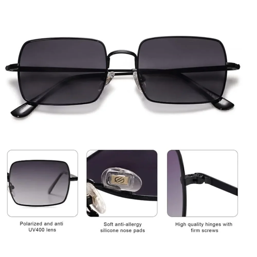 Trendy Thin Rectangle Frame Sunglasses